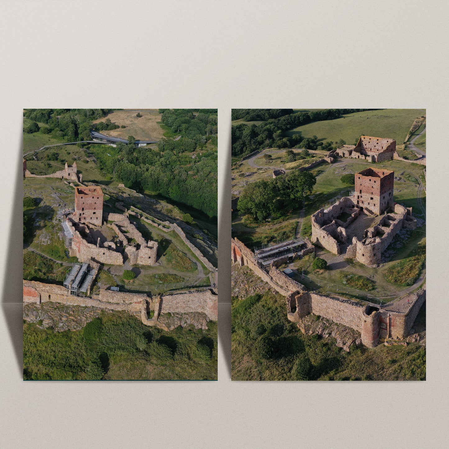Aerial drone photography featuring coastal landscapes and village harbor - professional drone photography services for tourism and real estate marketing Scandinavia