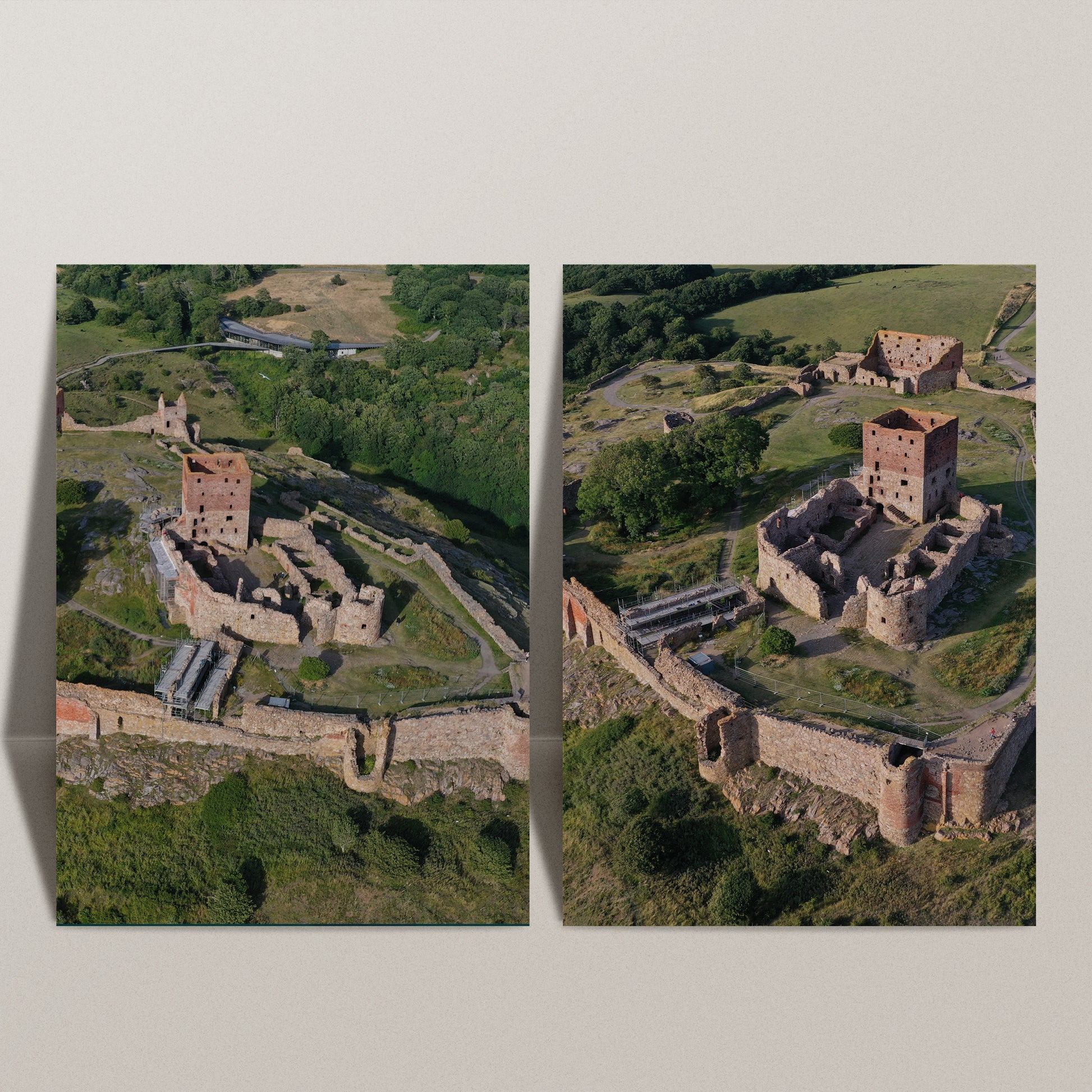 Aerial drone photography featuring coastal landscapes and village harbor - professional drone photography services for tourism and real estate marketing Scandinavia