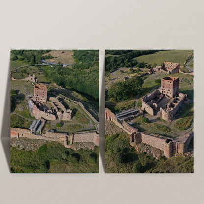Aerial drone photography featuring coastal landscapes and village harbor - professional drone photography services for tourism and real estate marketing Scandinavia