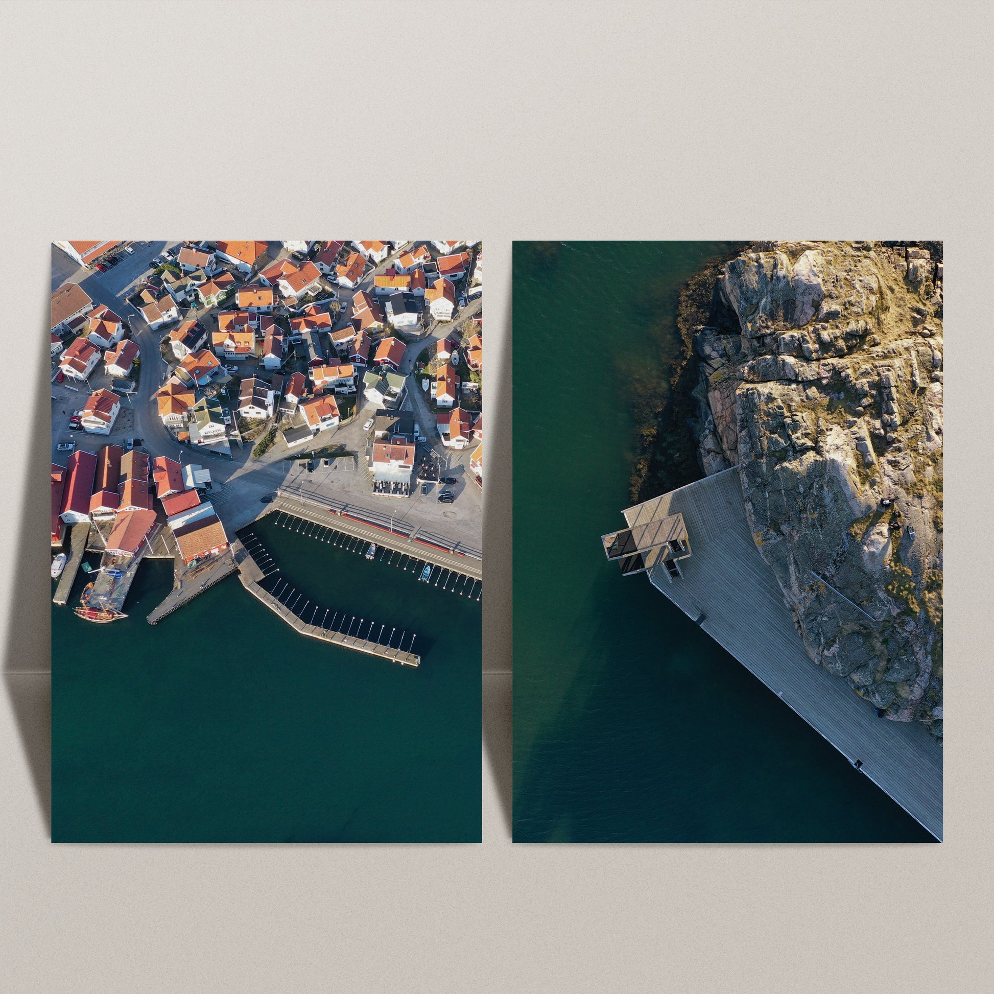 Drone photography services Sweden - stunning aerial coastal photography showcasing villages, harbors, and natural landscapes by Cmone Creative