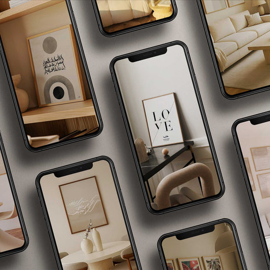 Social media content creation services Sweden - mobile-first design for Instagram Facebook LinkedIn featuring interior design and lifestyle brands by Cmone Creative